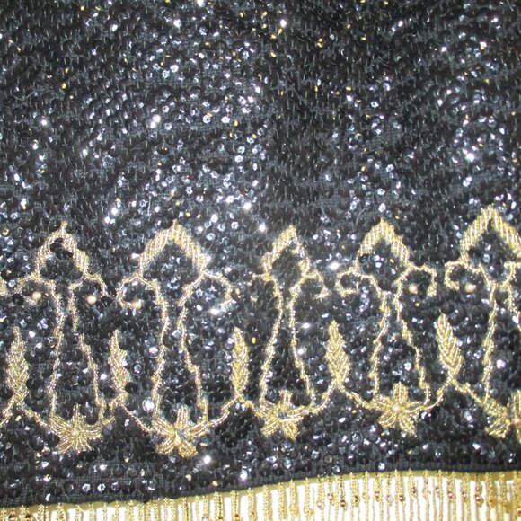 Shirt - Vintage Hand Beaded in Hong Kong  Women's Black Dressy Tank Top - Picture 3 of 13